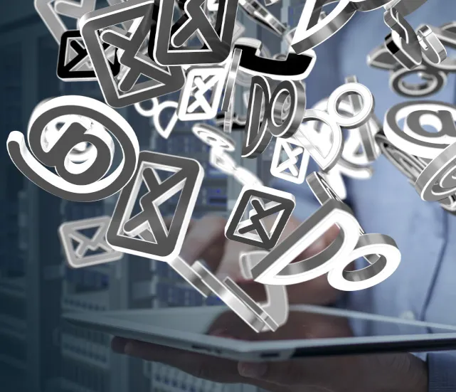 Email envelopes representing email campaign distribution and communication