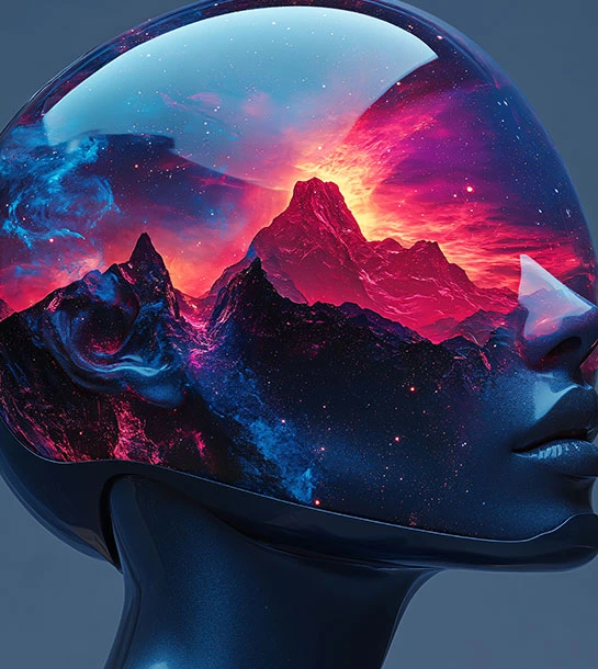 Futuristic woman symbolizing innovation in web design