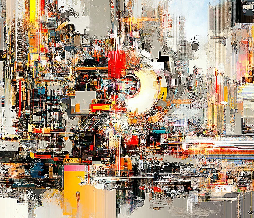 Abstract graphic elements representing design system