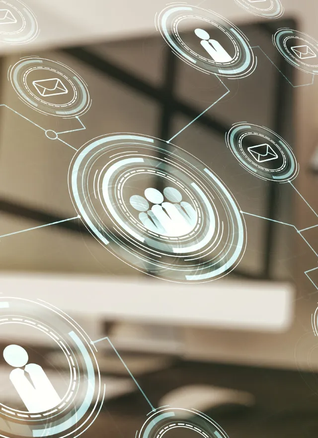 Web of internet technology representing PPC network and digital reach