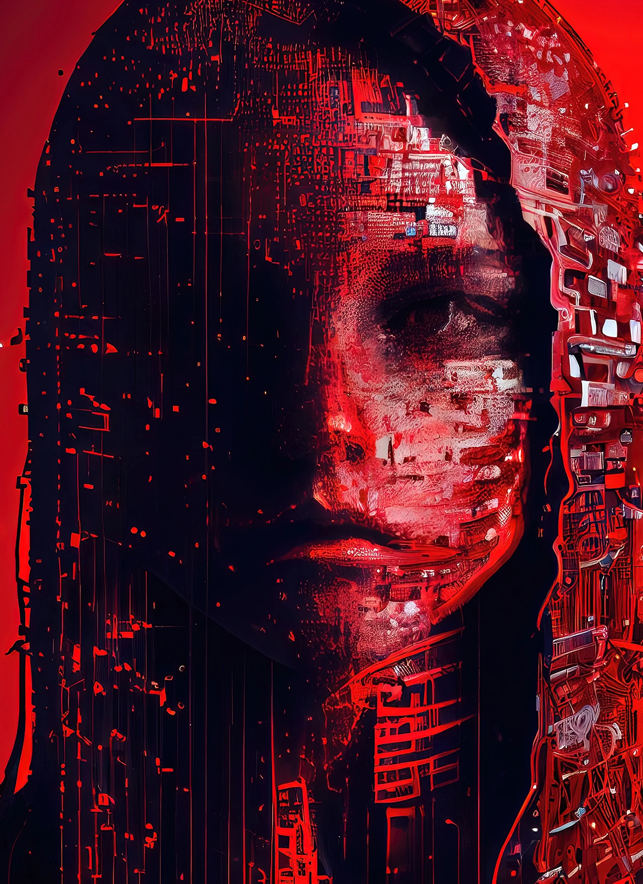 Futuristic female ai illustration representing predictive analytics and data driven forecasting