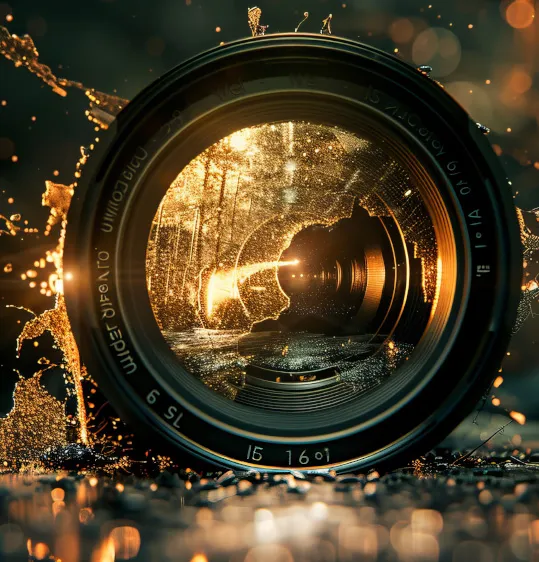 Camera lens focusing to symbolize targeting the right email market